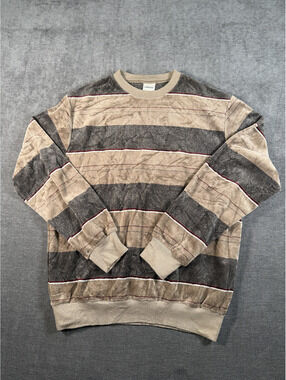 Campus Striped Crewneck Sweater Made in USA Size Large